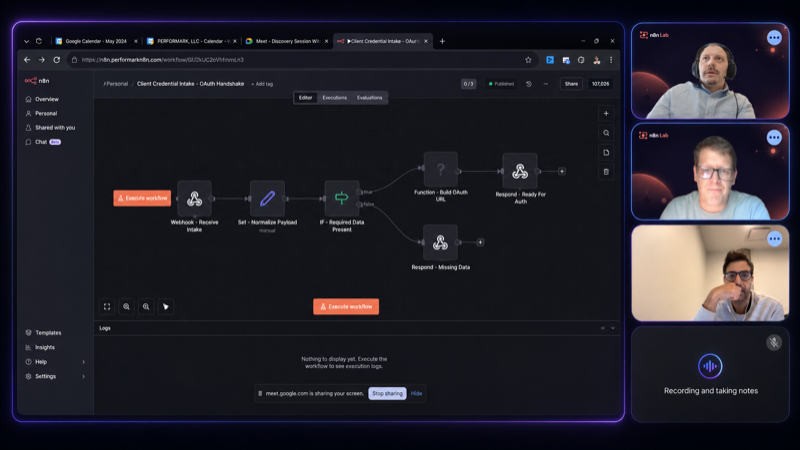 AI automation agent interface